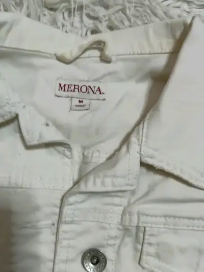 Chaleco de mezclilla blanco Merona talla M - miniatura 2