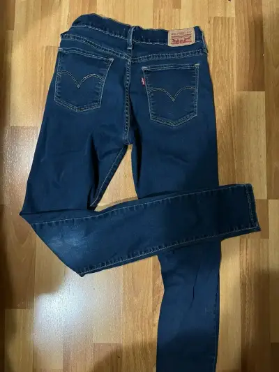 Jeans ajustados azul oscuro para mujer - miniatura 2