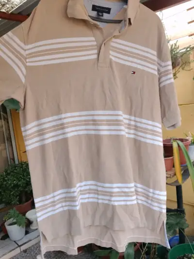 Polera Polo Tommy Hilfiger Beige a Rayas - miniatura 2