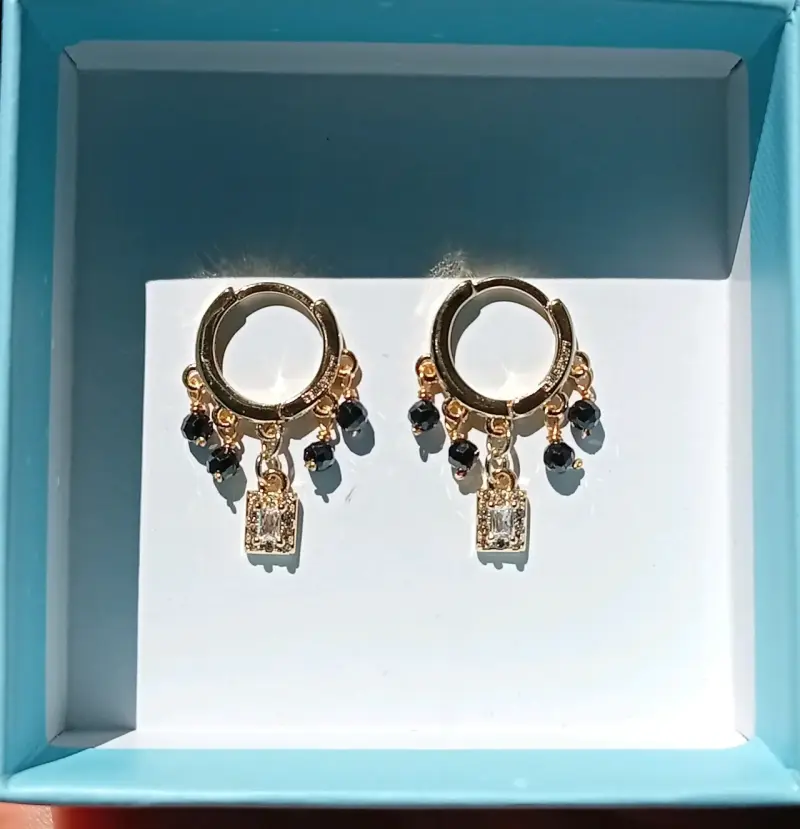 Pendientes de ágata negra - 3