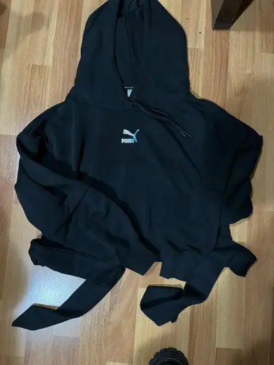 Polerón con capucha negro Puma para mujer - miniatura 1