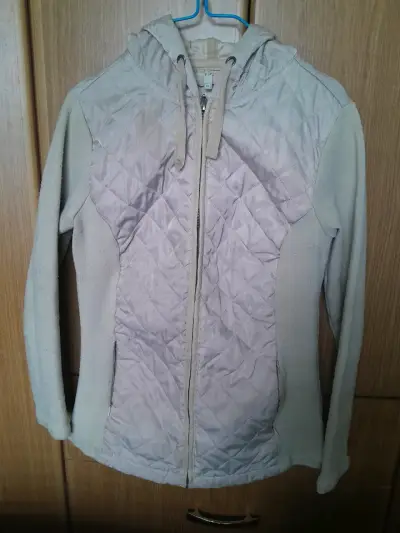 Chaqueta acolchada con capucha beige talla XS - miniatura 1