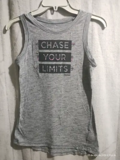Polera sin mangas gris Reebok para mujer - miniatura 1