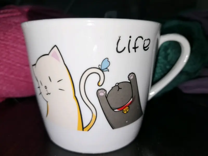 Taza de cerámica con diseño de gatos - 4