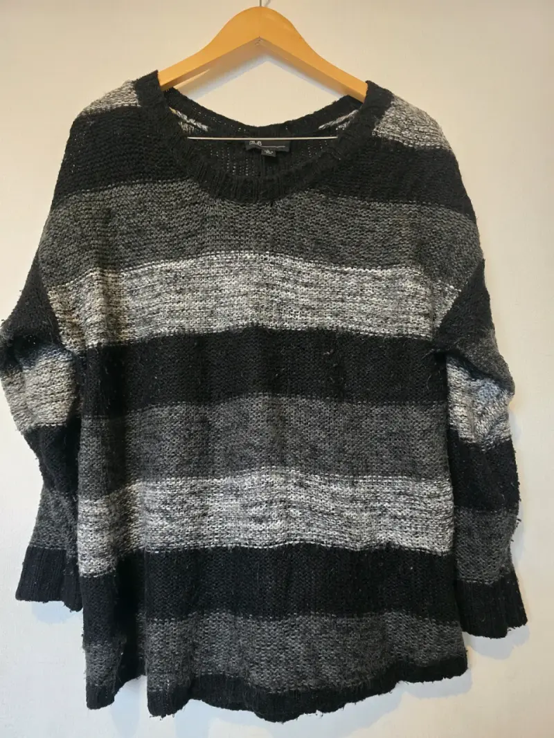 Sweter de rayas negro y gris AGB para mujer - 1