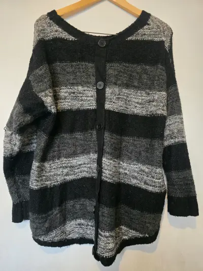 Sweter de rayas negro y gris AGB para mujer - miniatura 2