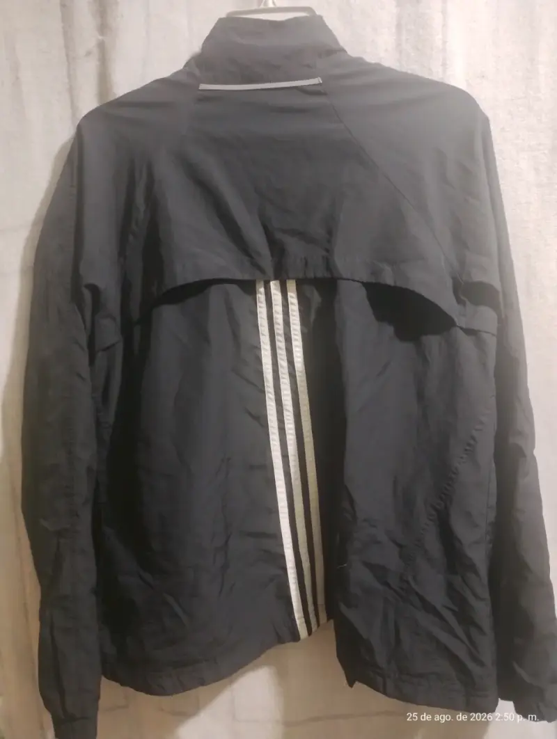 Chaqueta deportiva negra Adidas con cierre - 2