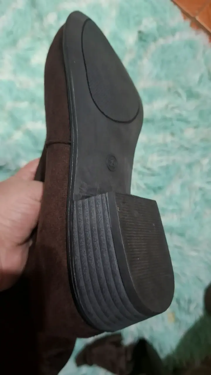 Botas altas de gamuza marrón para mujer - 3