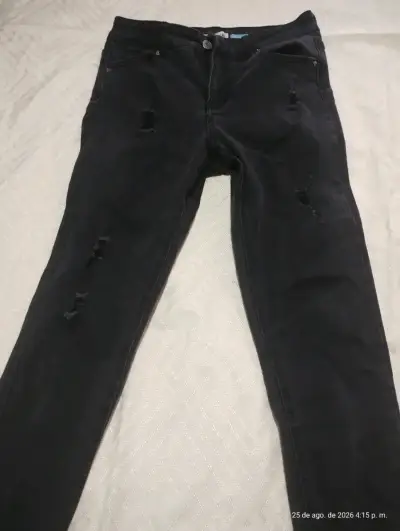 Jeans negros rasgados para hombre talla 40 - miniatura 1