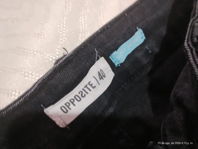 Jeans negros rasgados para hombre talla 40 - 2