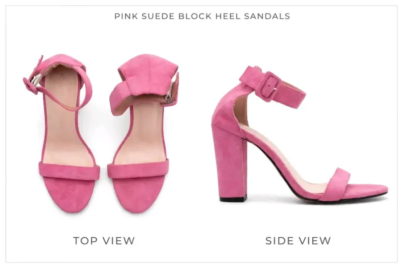 Sandalias de tacón bloque rosa de gamuza - 2