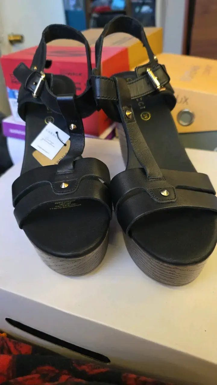 Sandalias de Cuña Negras Carducci Talla 39 - 2