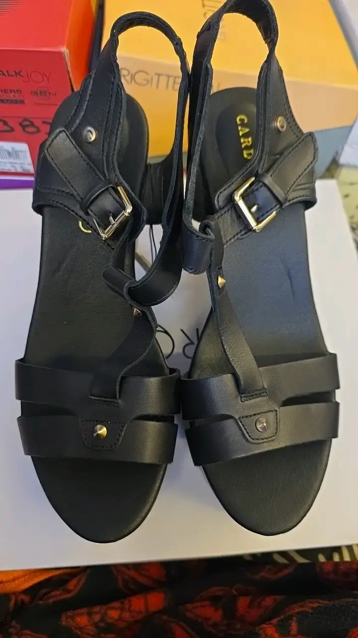 Sandalias de Cuña Negras Carducci Talla 39 - 5