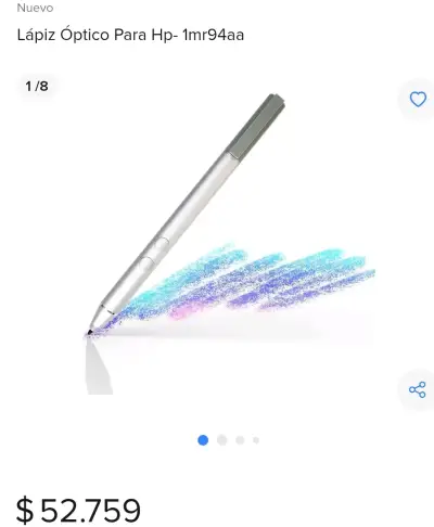 Lápiz Óptico Activo HP 1MR94AA Plata - miniatura 1