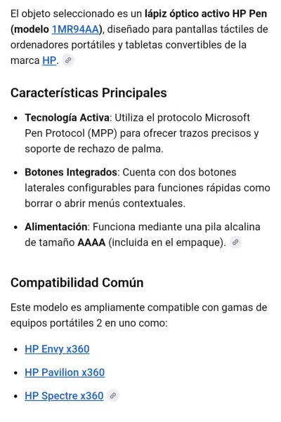 Lápiz Óptico Activo HP 1MR94AA Plata - miniatura 3