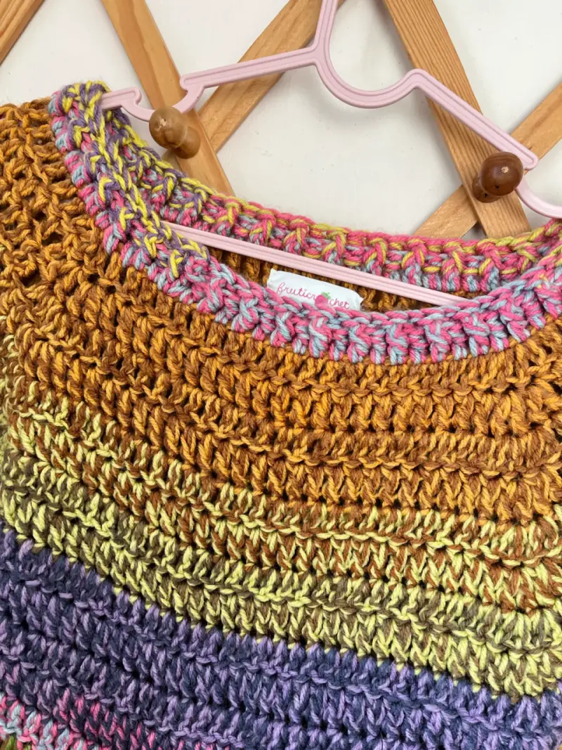 Suéter tejido a crochet multicolor para mujer - 2