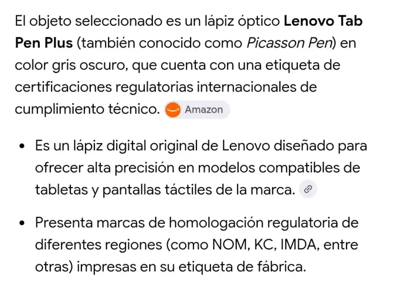 Lápiz Óptico Lenovo Tab Pen Plus Gris - 1