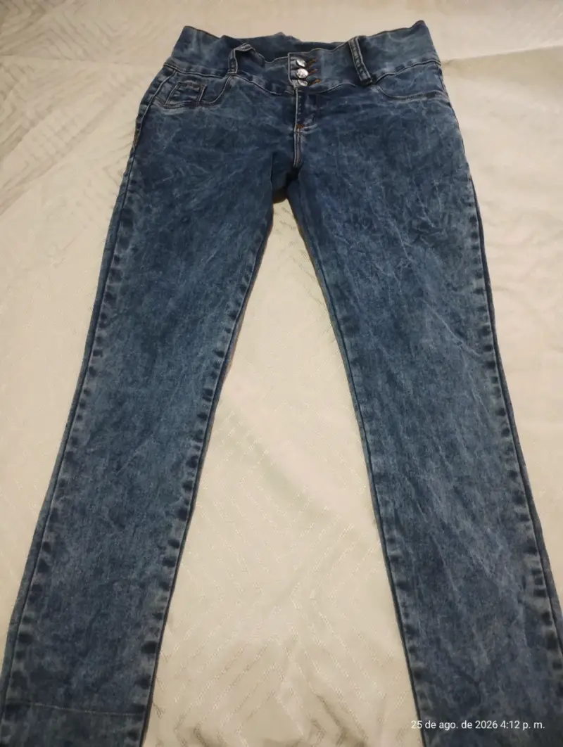 Jeans de mujer azul con cintura alta - 2