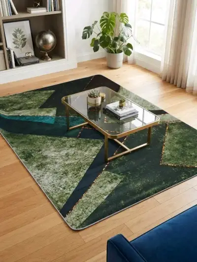 Alfombra moderna con diseño geométrico verdusca - miniatura 1