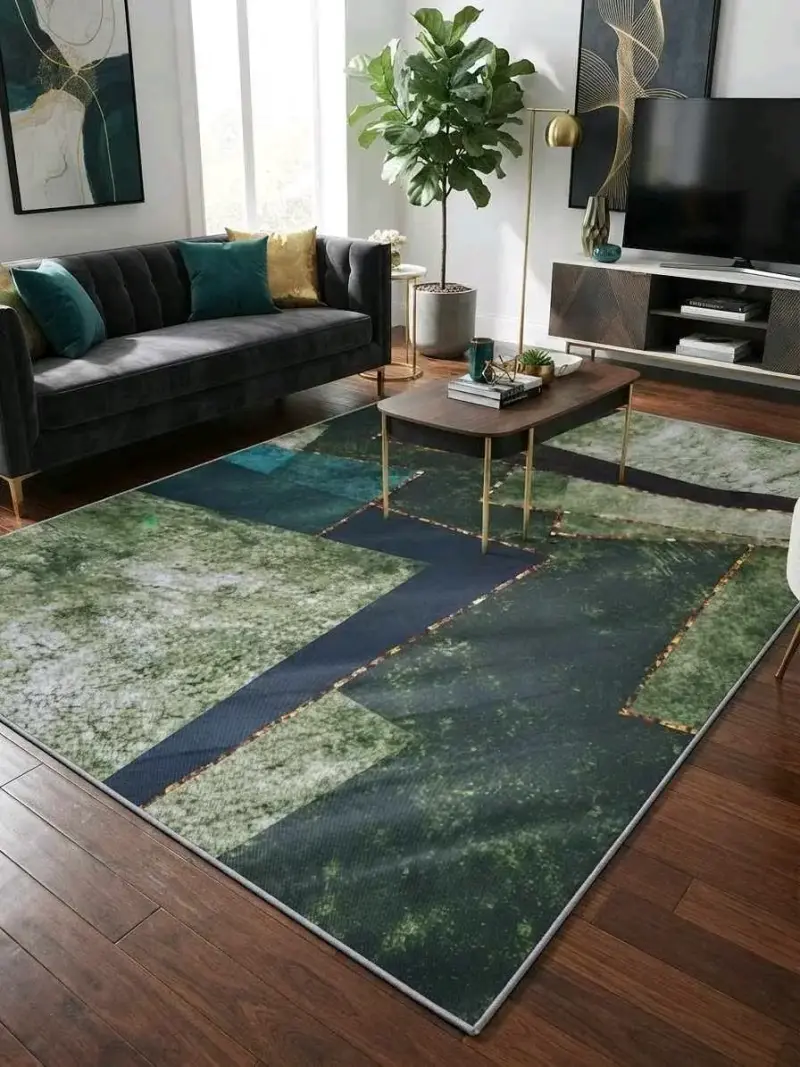 Alfombra moderna con diseño geométrico verdusca - 2