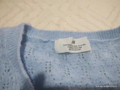 Cardigan de punto azul para niña talla M - miniatura 2