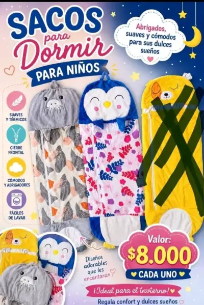 Sacos de dormir para niños con diseño animal - miniatura 1