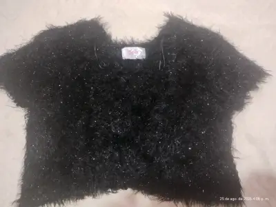 Chaleco peludo negro para niña marca Justice - miniatura 1