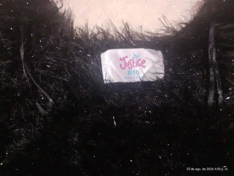 Chaleco peludo negro para niña marca Justice - 2