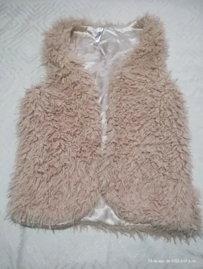 Chaleco de Peluche Beige para Mujer - miniatura 1