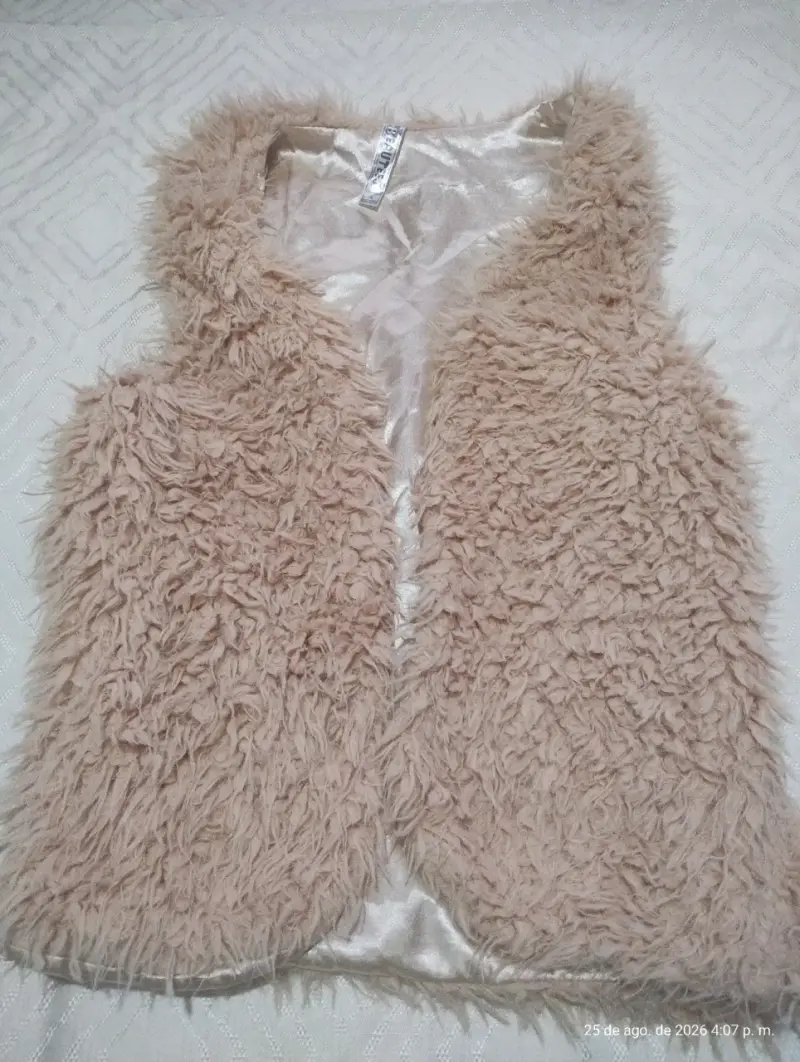 Chaleco de Peluche Beige para Mujer - 2