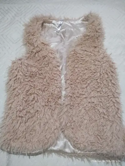 Chaleco de Peluche Beige para Mujer - miniatura 2