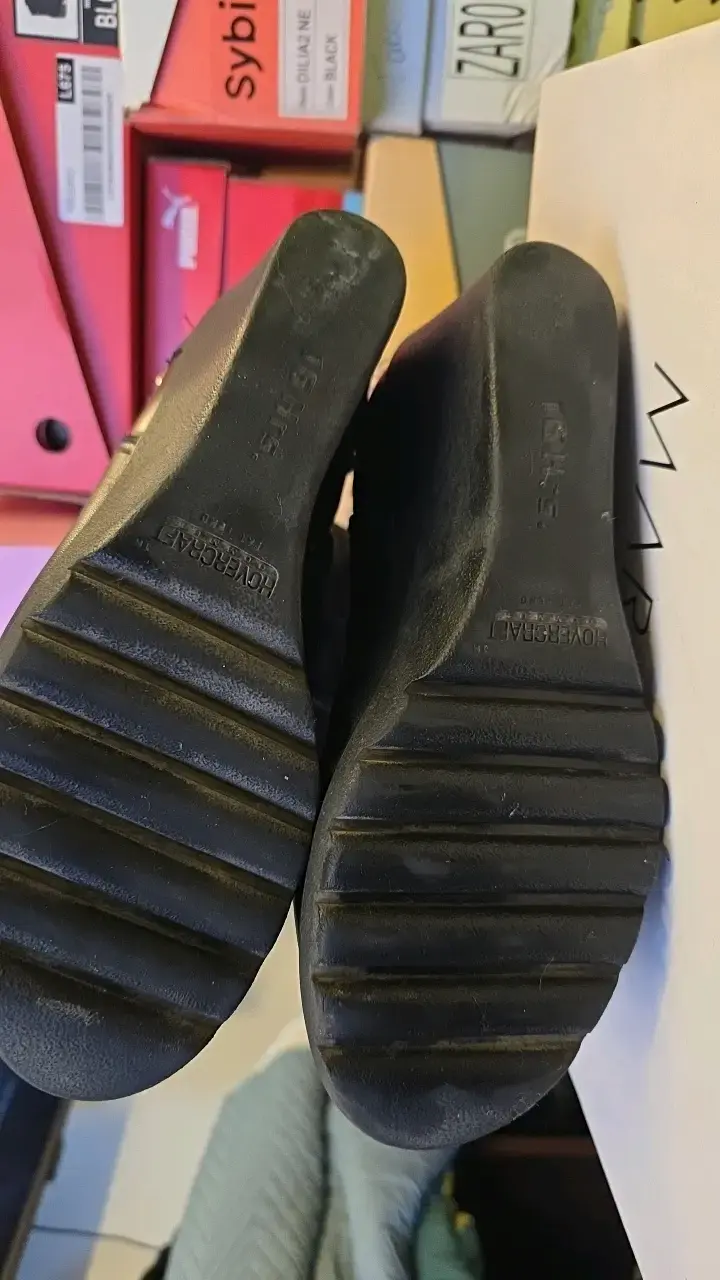 Botas negras de cuero con plataforma - 4