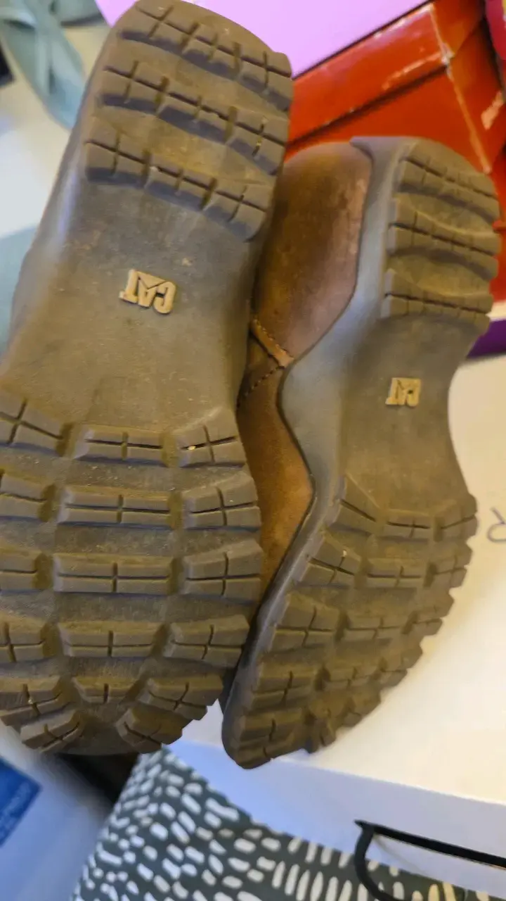 Botas de cuero marrón CAT para mujer - 5