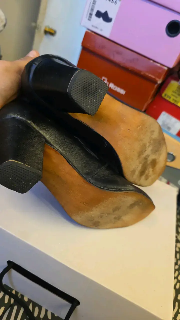 Zapatos de Tacón Negro con Hebilla de cueca - 5
