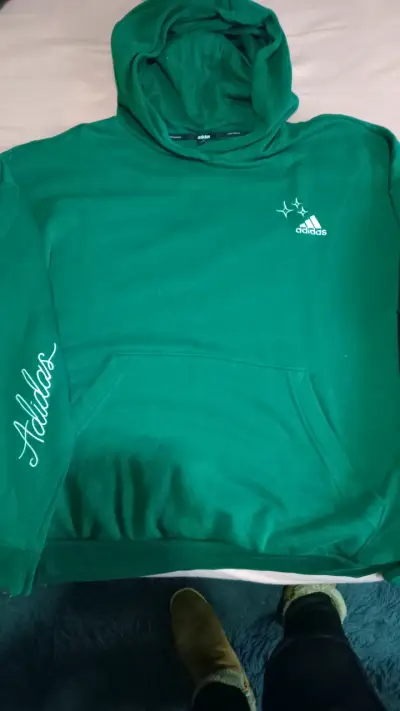 Polerón verde con capucha Adidas - miniatura 1