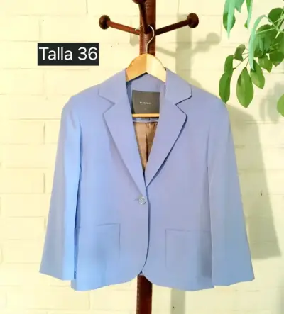 Blazer azul mujer talla 36 Basement - miniatura 1