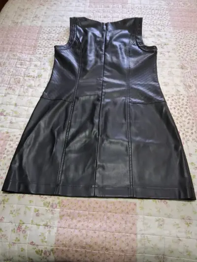 Vestido de cuero negro sin mangas ASH - miniatura 2
