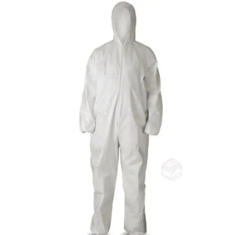 Traje protector desechable blanco con capucha - 2