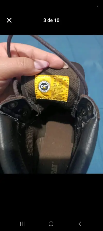Botas Caterpillar de cuero marrón para mujer - miniatura 1