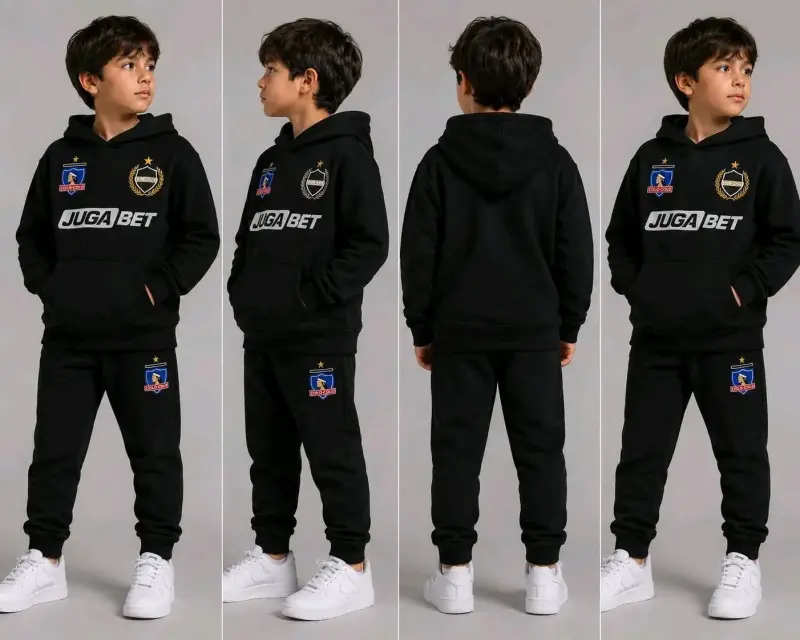 Conjunto deportivo infantil Colo-Colo negro