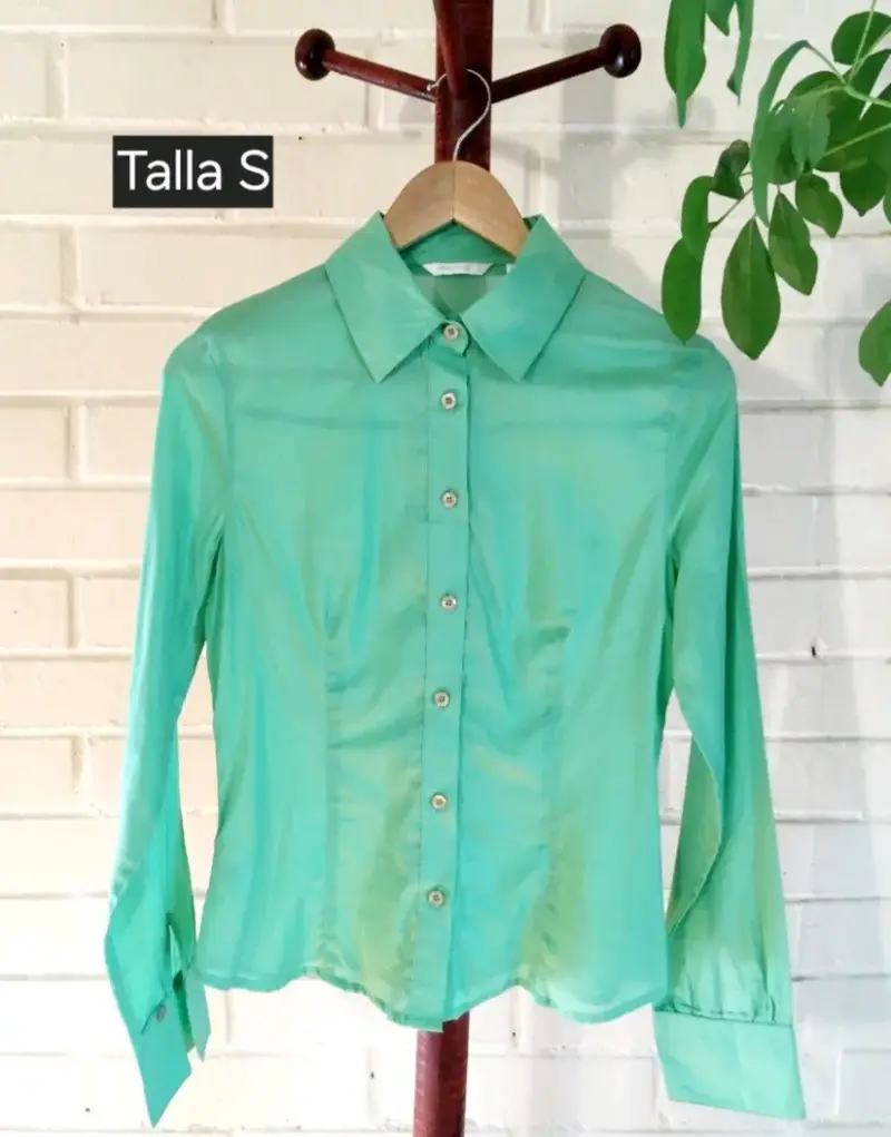 Blusa verde de mujer talla S, marca mango - 1