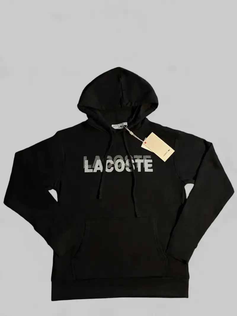 Polerón con capucha negro Lacoste