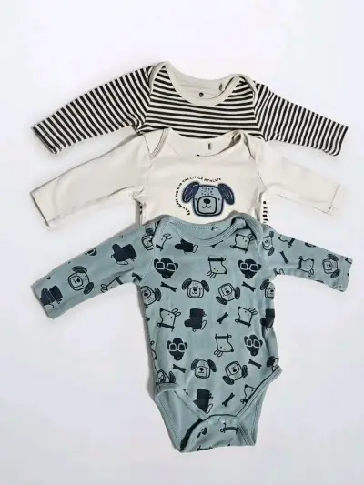 Set de 3 bodies para bebé con estampados - miniatura 1