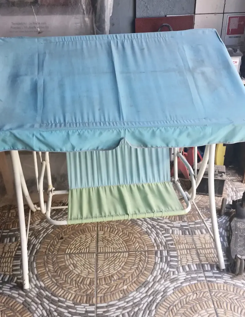 Columpio de terraza para niños azul y verde - 1
