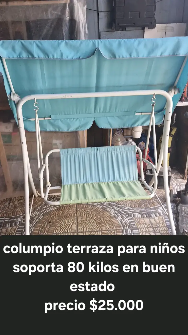 Columpio de terraza para niños azul y verde - 2