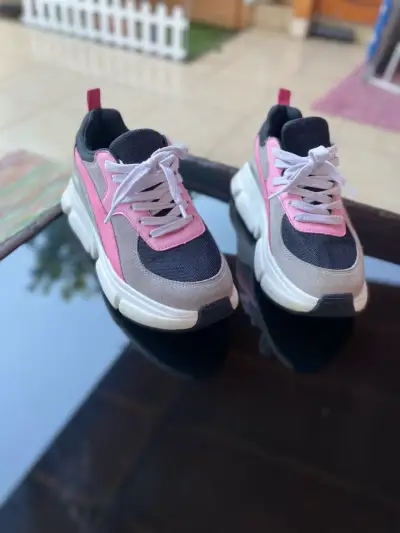 Zapatillas deportivas mujer rosa y gris - miniatura 2