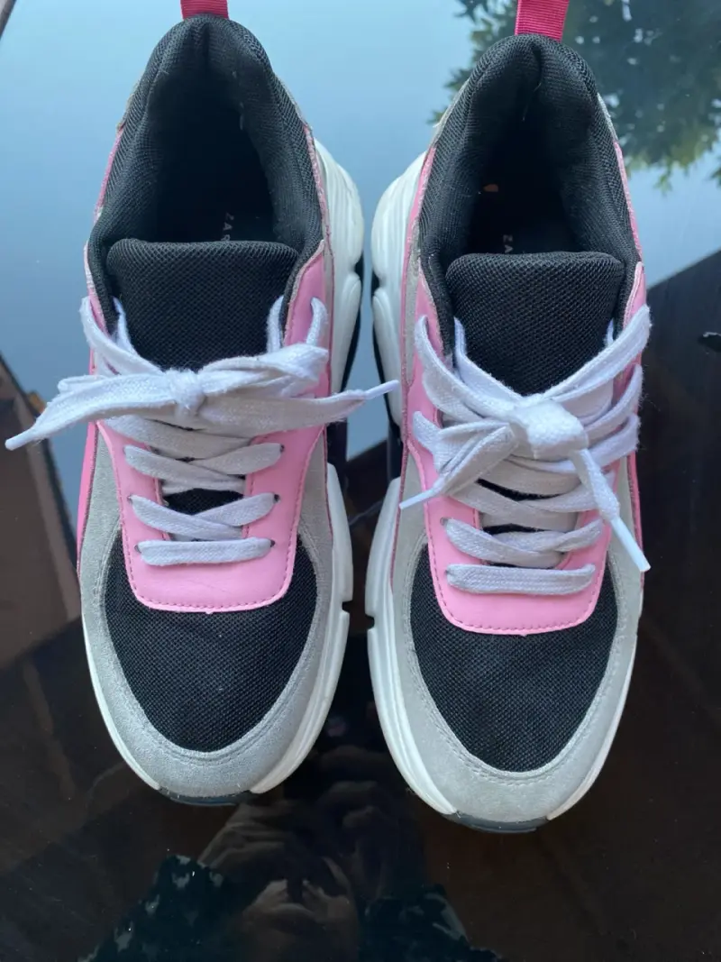Zapatillas deportivas mujer rosa y gris - 5