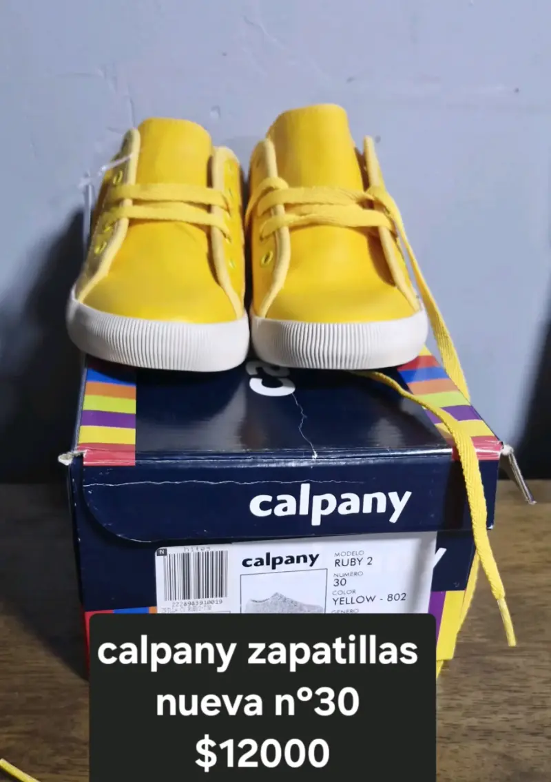 Zapatillas niña Calpany 2 Amarillas Talla 30 Nuev - 1