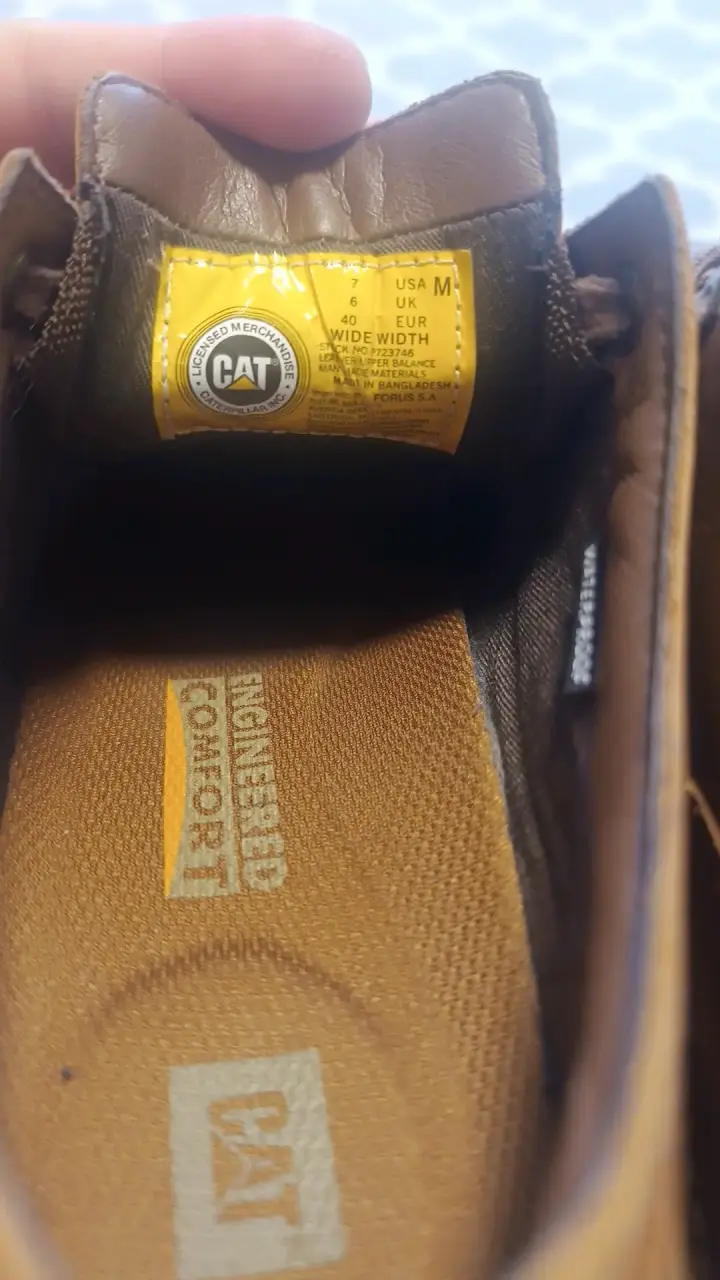 Zapatos de cuero marrón CAT para hombre - 5