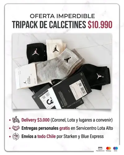 Tripack de Calcetines Jordan Colores Básicos - miniatura 1